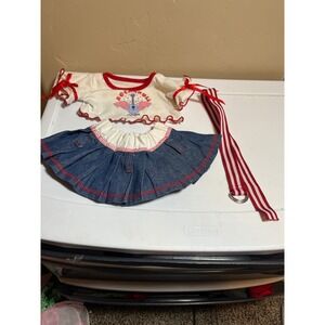 Build A Beat Rock and Roll Outfit Top Skirt‎ Belt 3 Pc Set